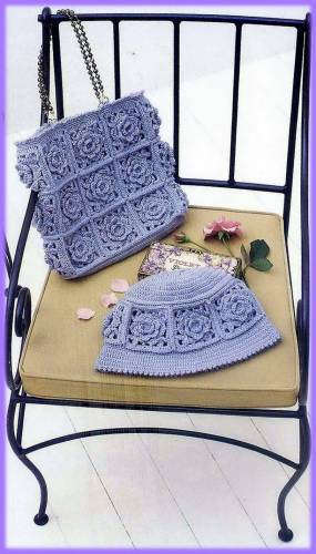 Вязание спицами модели схемы бесплатно: фиолетовая сумка